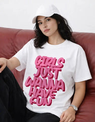 GIRLS WANNA HAVE FUN - OVERSIZED TSHIRT  Oversized Tshirts