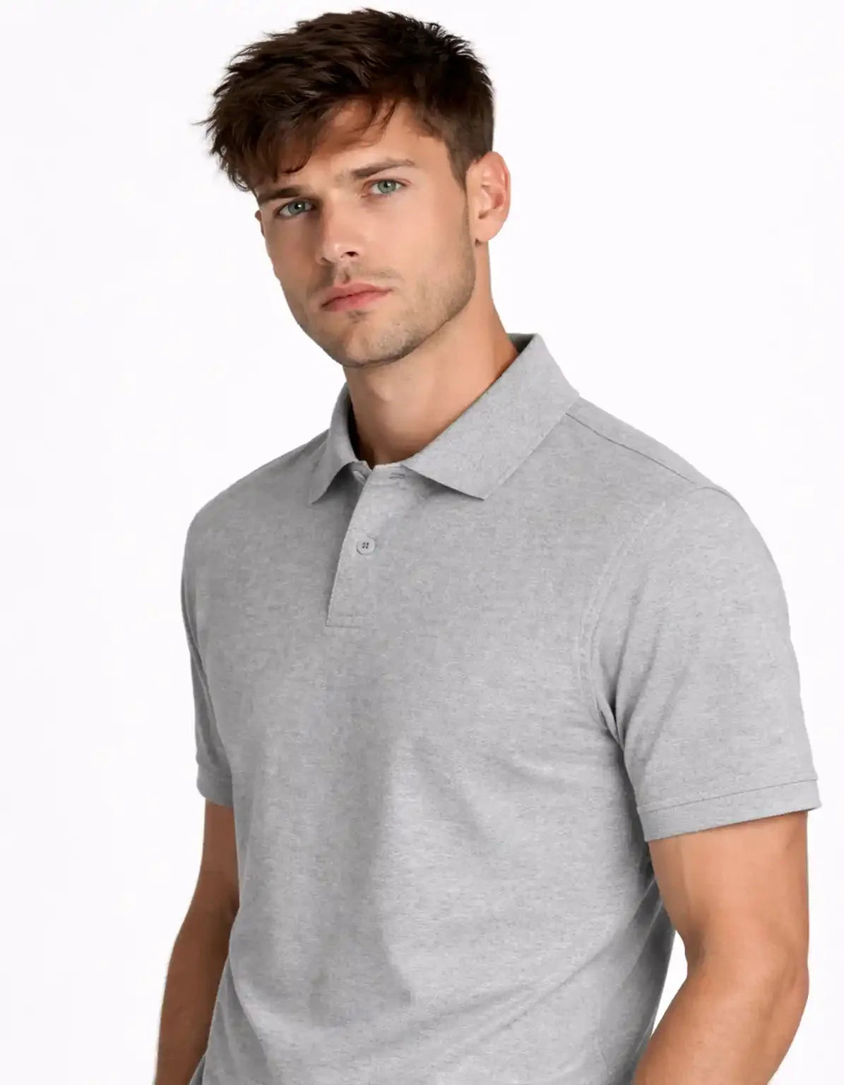 GREY MELANGE - POLO TSHIRT  Polos
