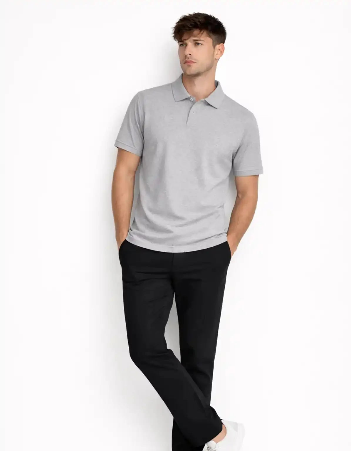 GREY MELANGE - POLO TSHIRT  Polos