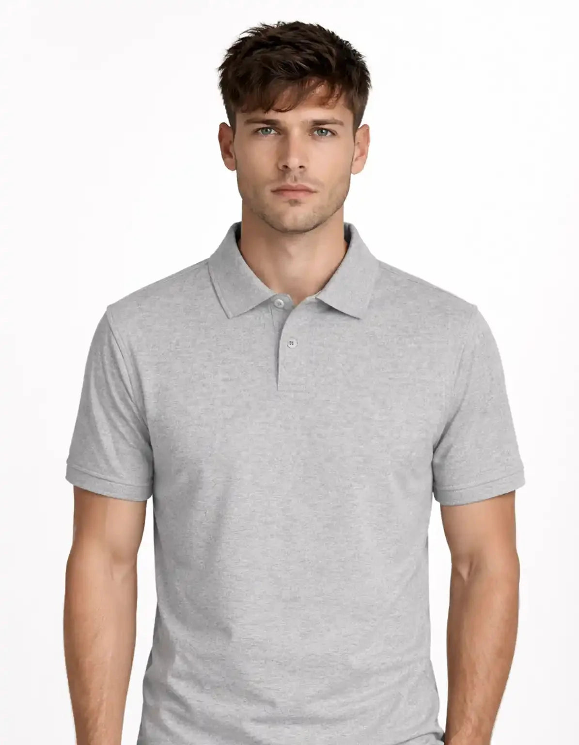 GREY MELANGE - POLO TSHIRT  Polos